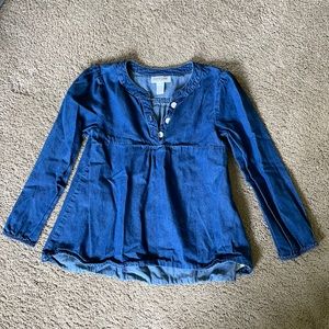 Denim long sleeve babydoll top, size 5T